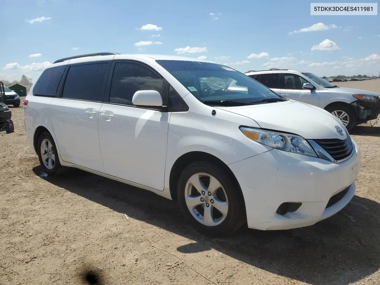 2014 Toyota Sienna Le VIN: 5TDKK3DC4ES411981 Lot: 63111835