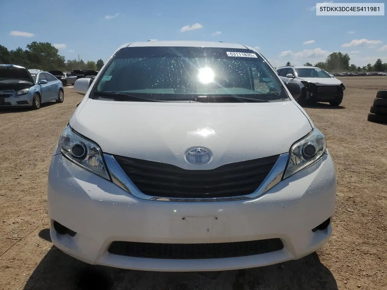 2014 Toyota Sienna Le VIN: 5TDKK3DC4ES411981 Lot: 63111835