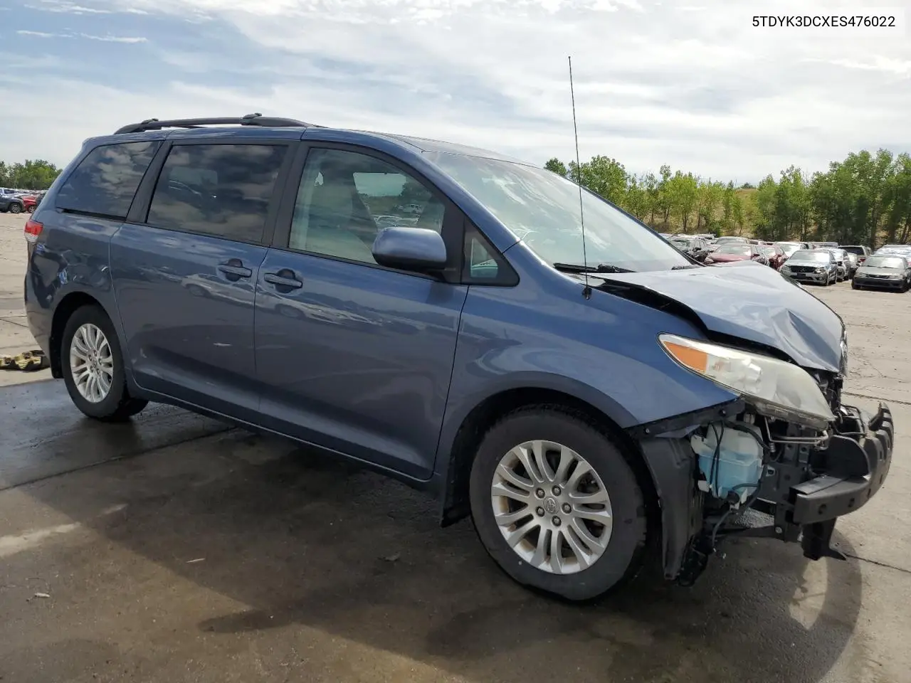 2014 Toyota Sienna Xle VIN: 5TDYK3DCXES476022 Lot: 65758015