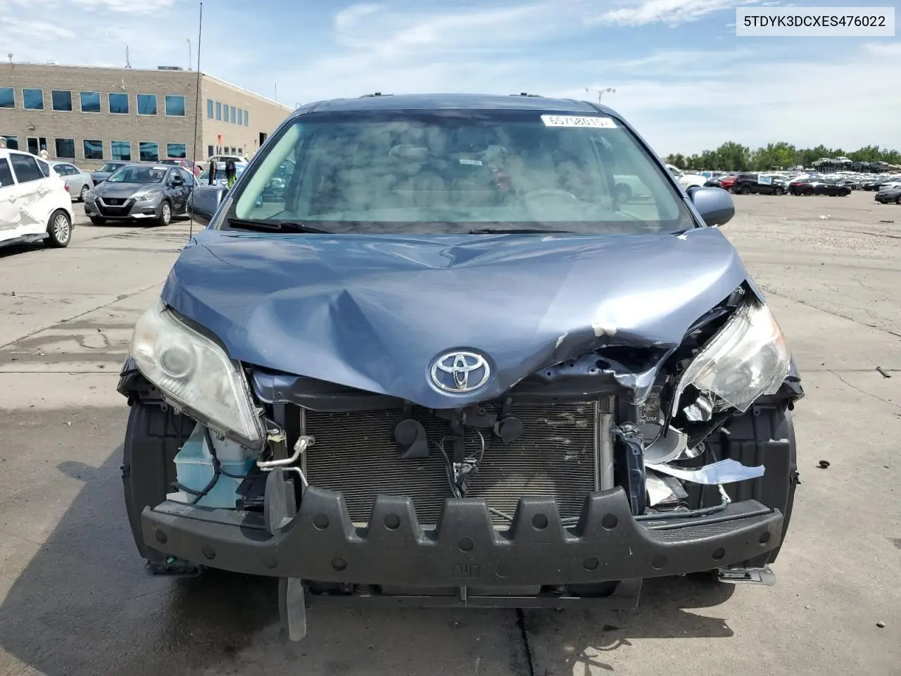 2014 Toyota Sienna Xle VIN: 5TDYK3DCXES476022 Lot: 65758015