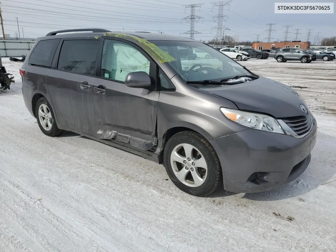 2015 Toyota Sienna Le VIN: 5TDKK3DC3FS670625 Lot: 45717165