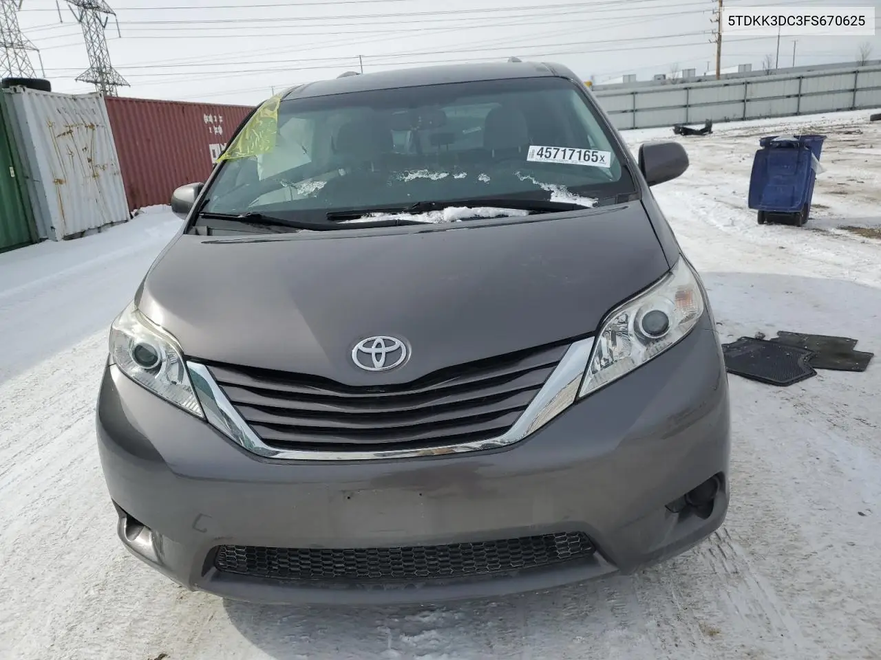 2015 Toyota Sienna Le VIN: 5TDKK3DC3FS670625 Lot: 45717165