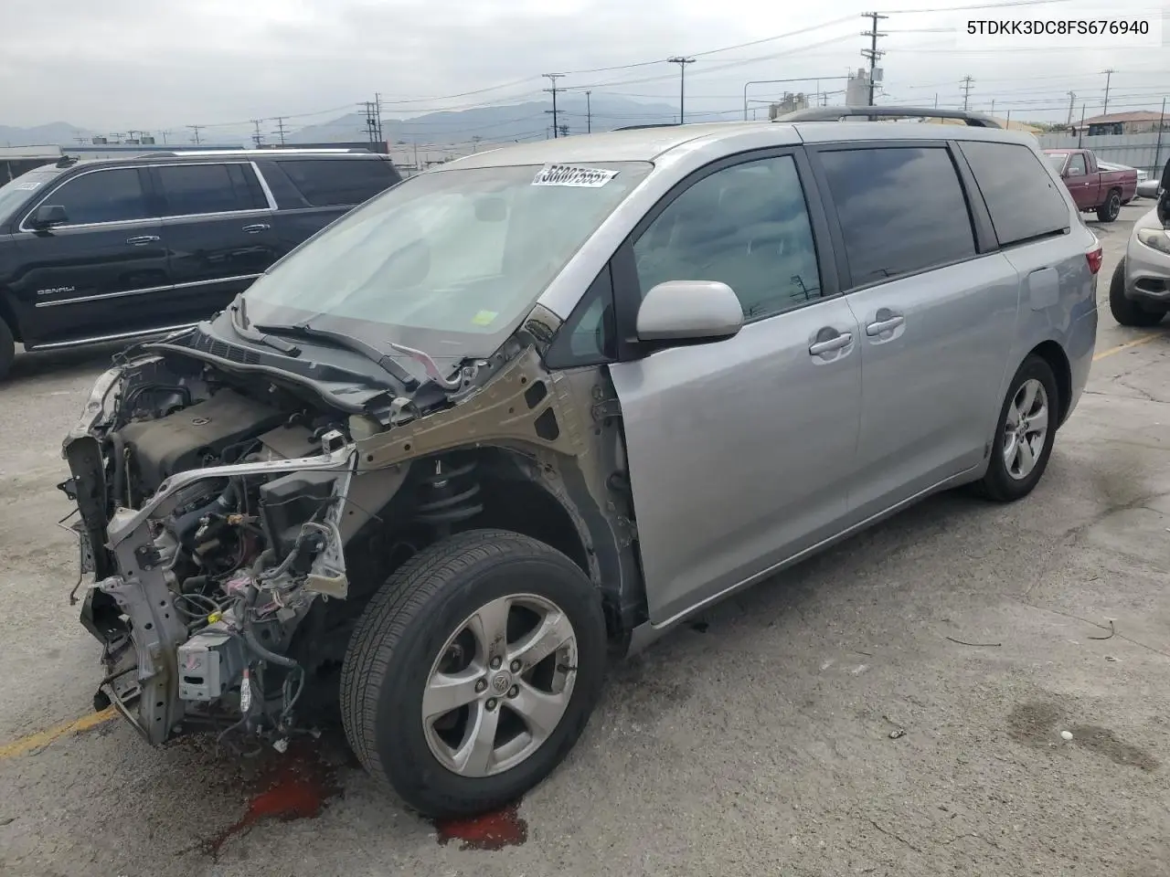 2015 Toyota Sienna Le VIN: 5TDKK3DC8FS676940 Lot: 56007555