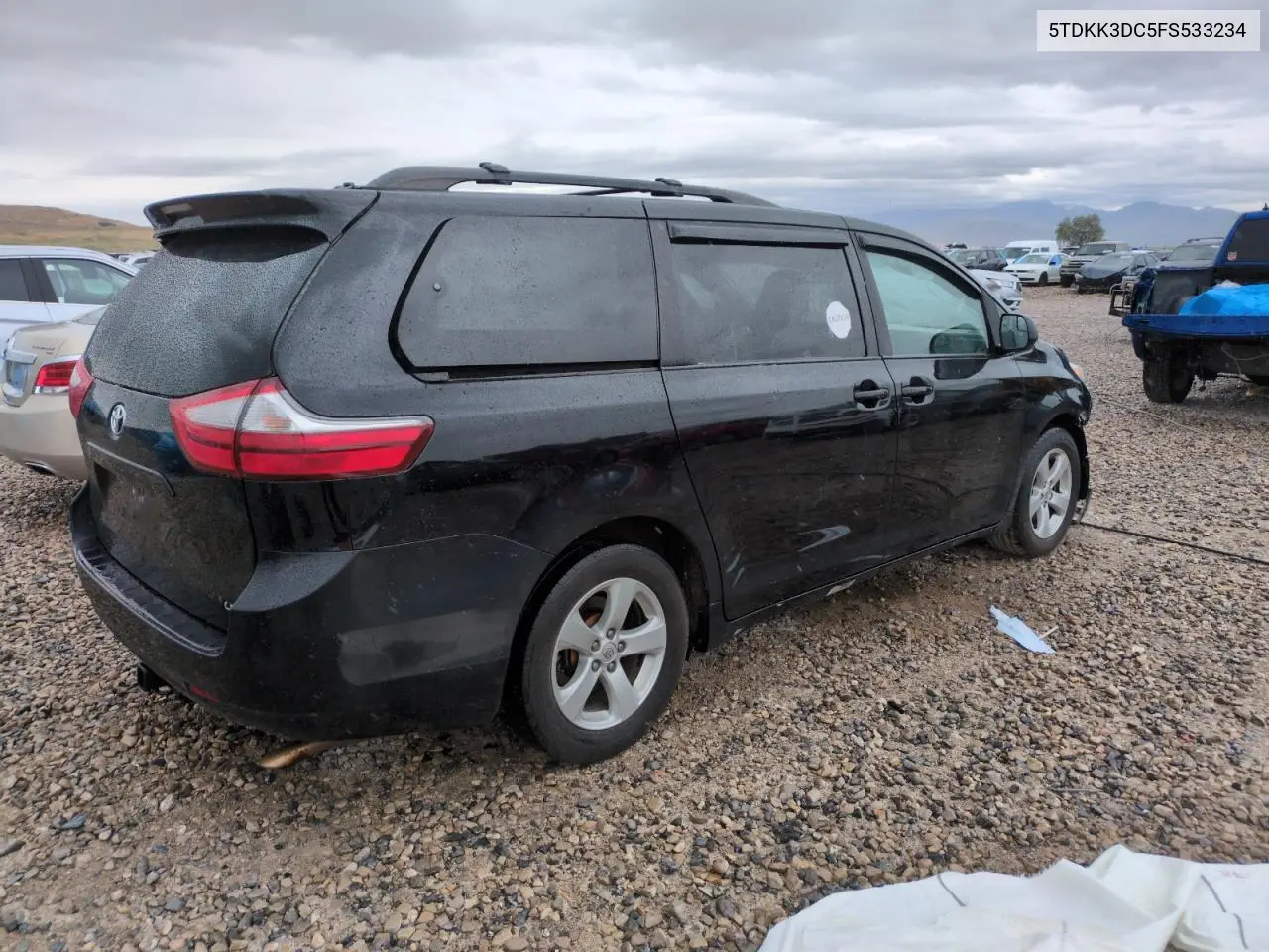 2015 Toyota Sienna Le VIN: 5TDKK3DC5FS533234 Lot: 56237925