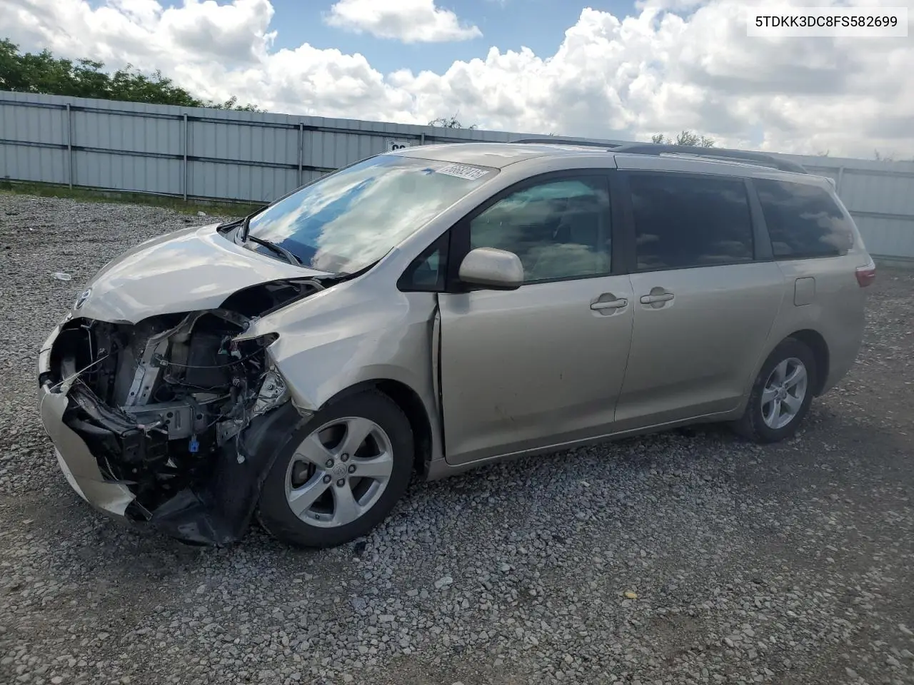 2015 Toyota Sienna Le VIN: 5TDKK3DC8FS582699 Lot: 56682415