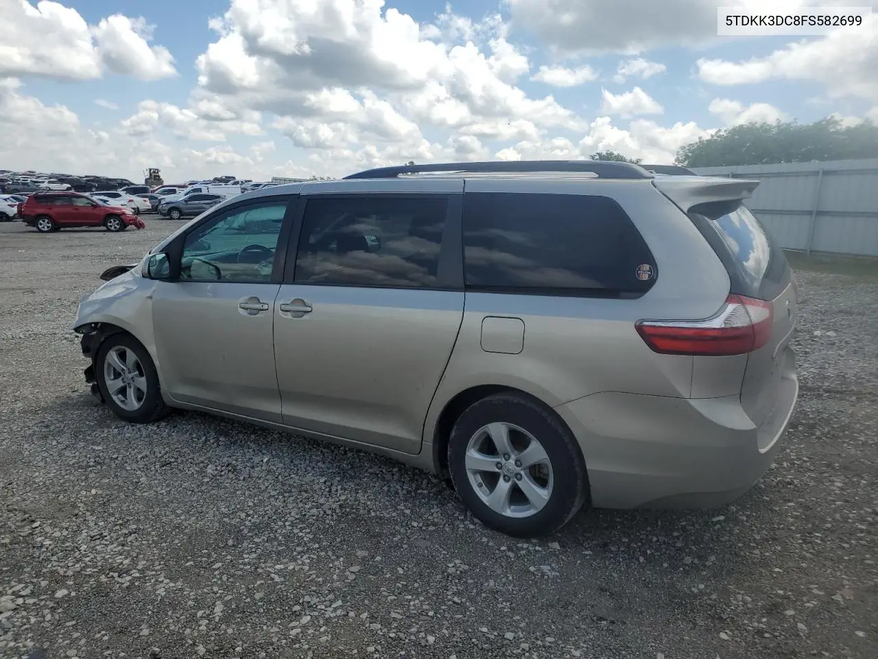 2015 Toyota Sienna Le VIN: 5TDKK3DC8FS582699 Lot: 56682415