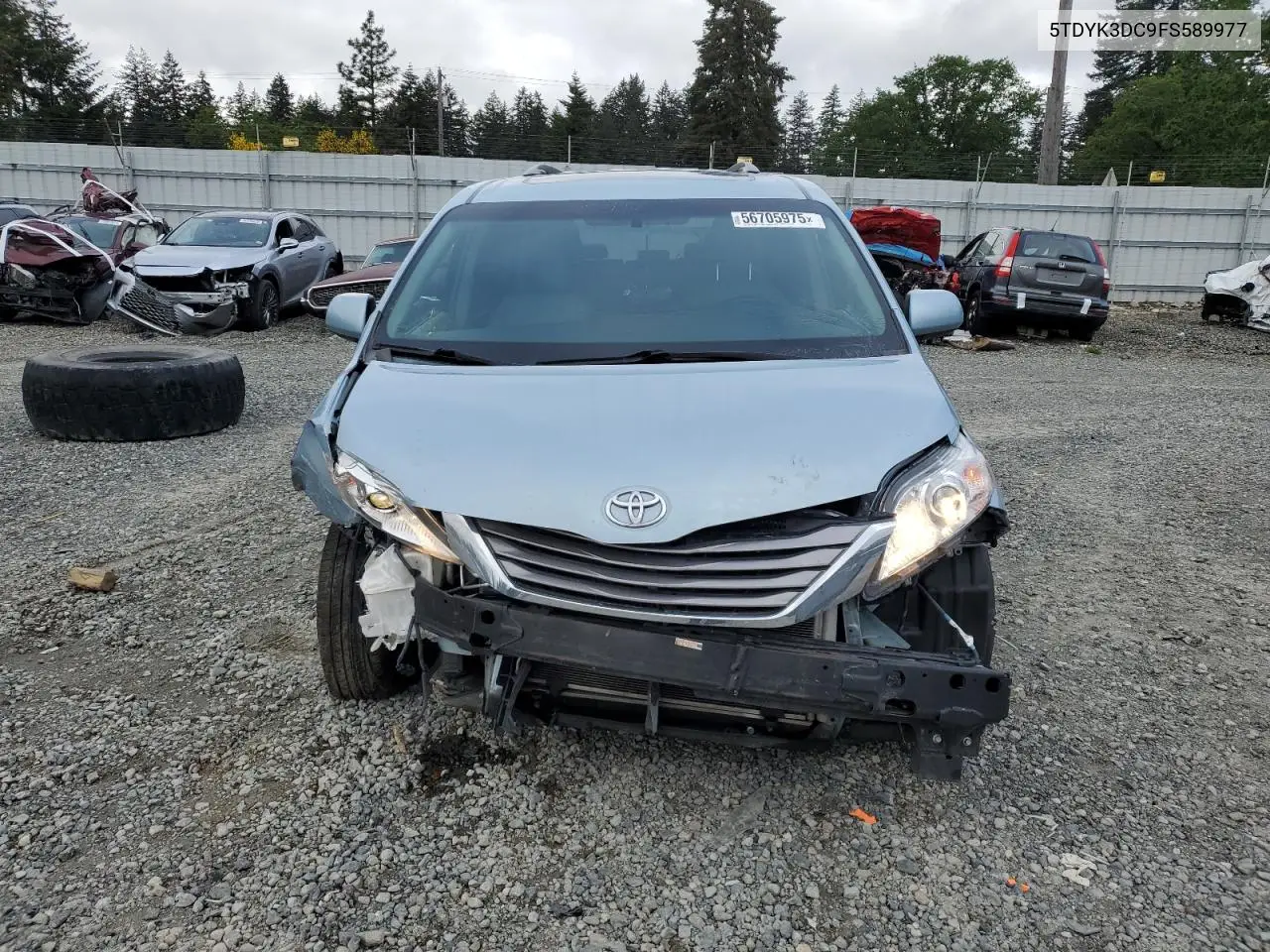 2015 Toyota Sienna Xle VIN: 5TDYK3DC9FS589977 Lot: 56705975