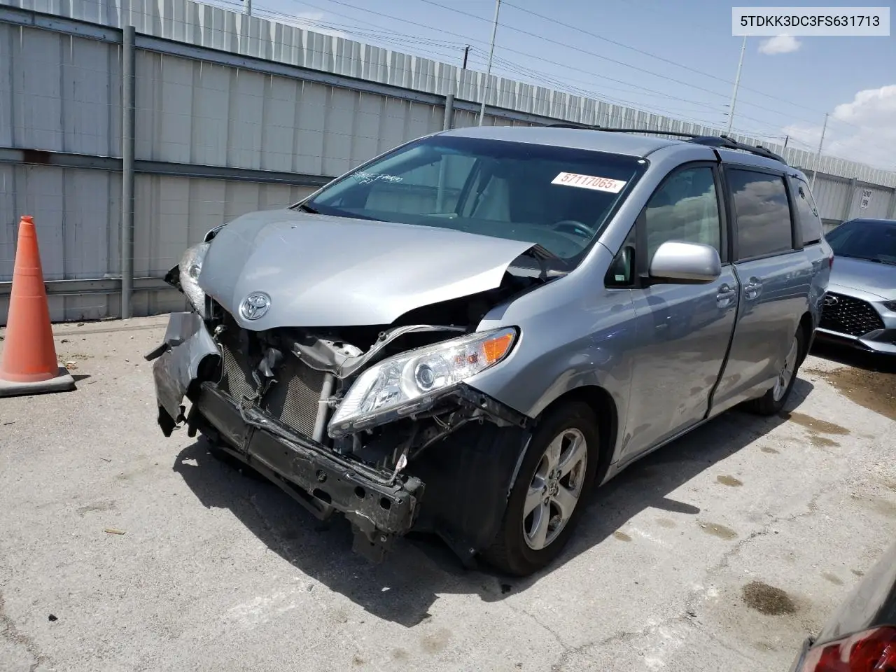 2015 Toyota Sienna Le VIN: 5TDKK3DC3FS631713 Lot: 57117065
