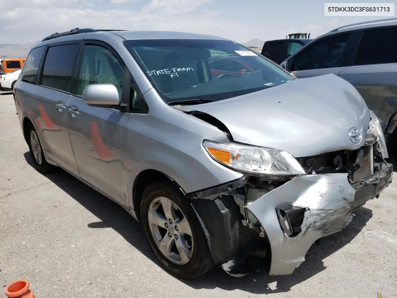 2015 Toyota Sienna Le VIN: 5TDKK3DC3FS631713 Lot: 57117065