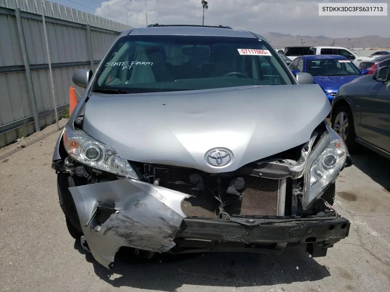 2015 Toyota Sienna Le VIN: 5TDKK3DC3FS631713 Lot: 57117065