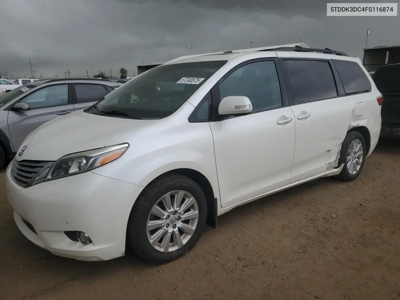 2015 Toyota Sienna Xle VIN: 5TDDK3DC4FS116874 Lot: 57240675