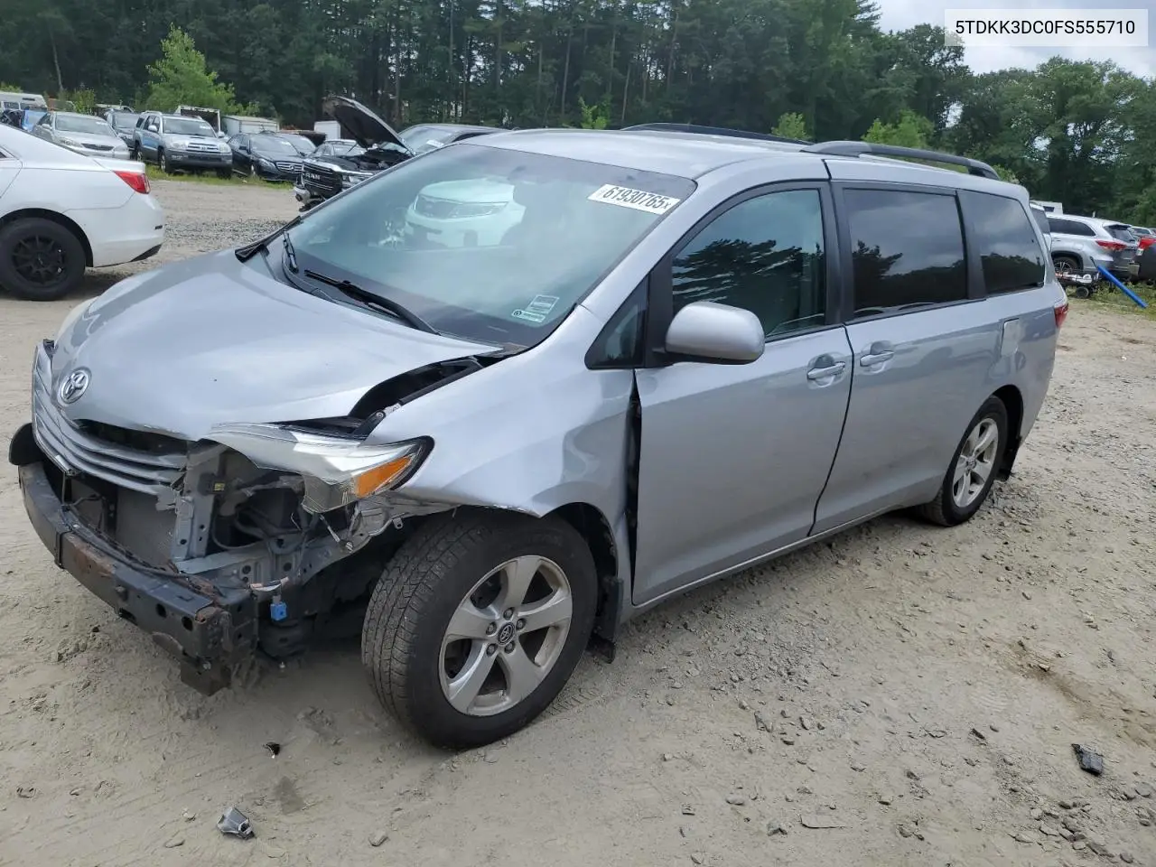2015 Toyota Sienna Le VIN: 5TDKK3DC0FS555710 Lot: 61930765
