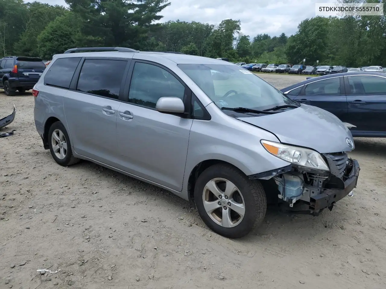 2015 Toyota Sienna Le VIN: 5TDKK3DC0FS555710 Lot: 61930765