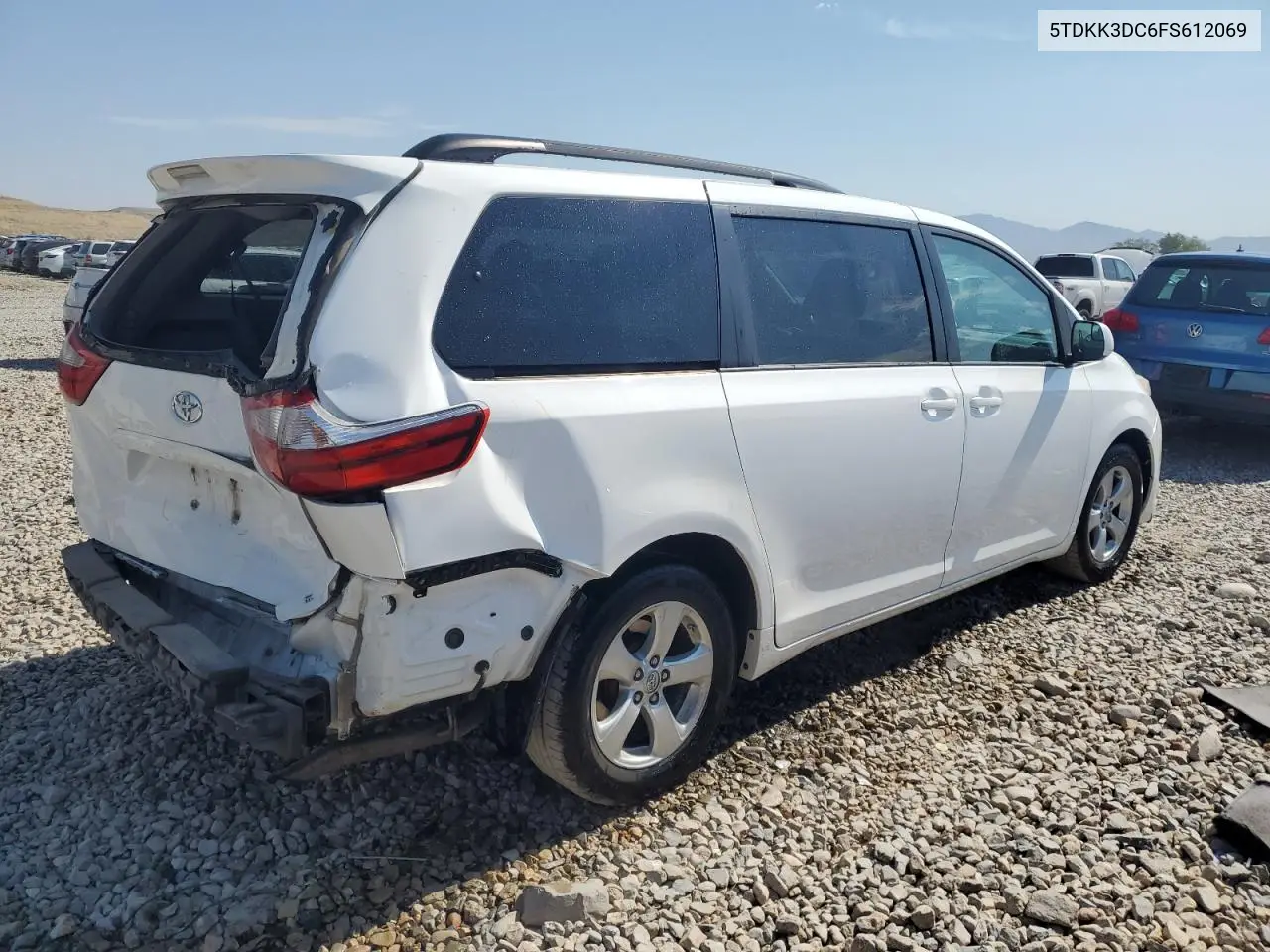 2015 Toyota Sienna Le VIN: 5TDKK3DC6FS612069 Lot: 62186665