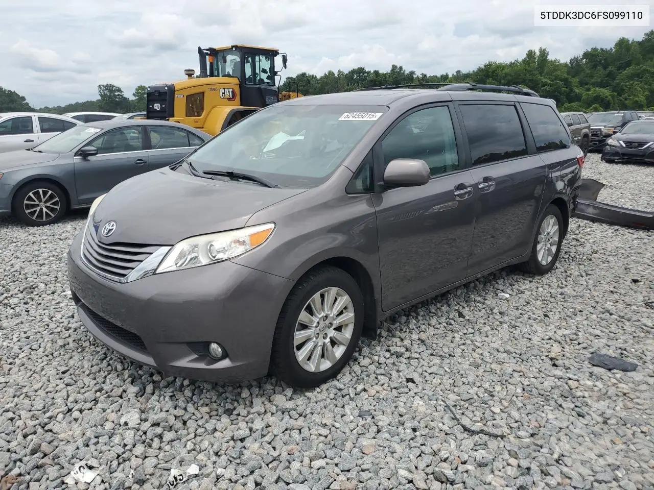 2015 Toyota Sienna Xle VIN: 5TDDK3DC6FS099110 Lot: 62455015