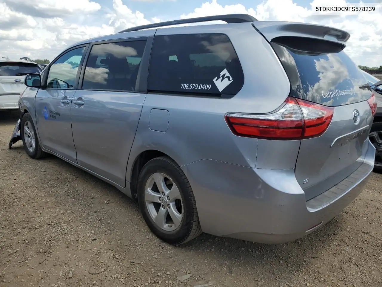 2015 Toyota Sienna Le VIN: 5TDKK3DC9FS578239 Lot: 62958195