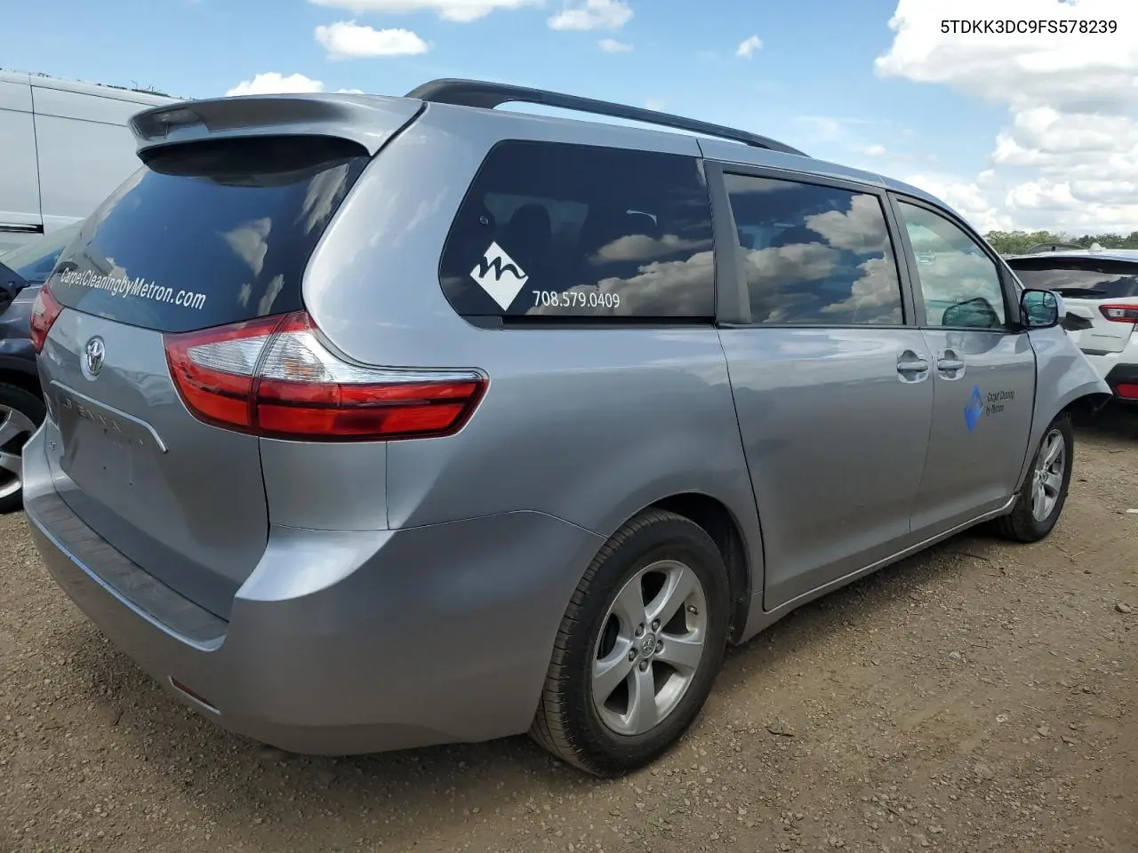 2015 Toyota Sienna Le VIN: 5TDKK3DC9FS578239 Lot: 62958195