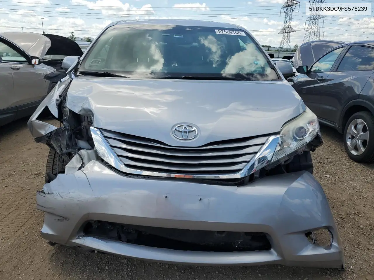 2015 Toyota Sienna Le VIN: 5TDKK3DC9FS578239 Lot: 62958195