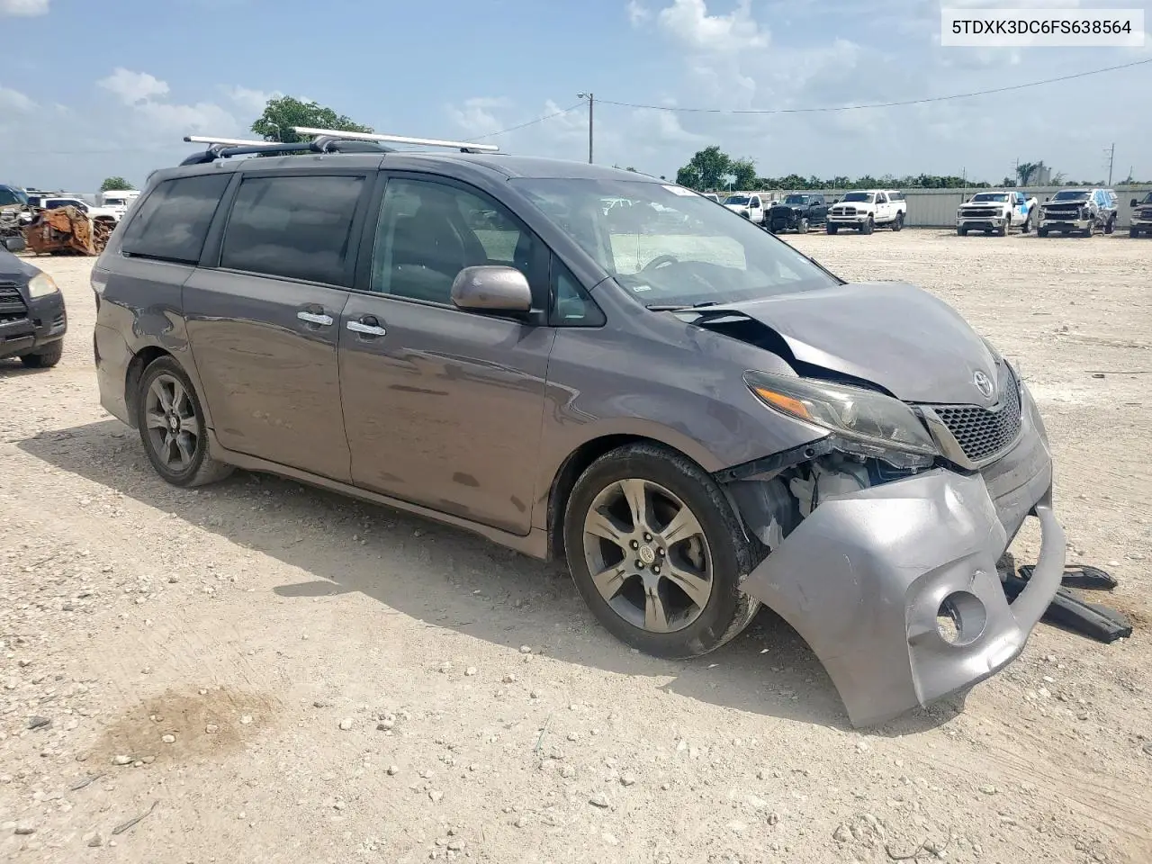 2015 Toyota Sienna Sport VIN: 5TDXK3DC6FS638564 Lot: 63034605
