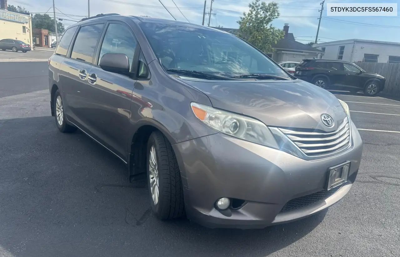 2015 Toyota Sienna Xle VIN: 5TDYK3DC5FS567460 Lot: 63311295