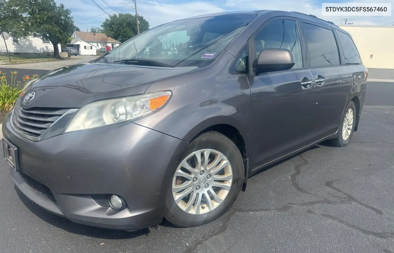 2015 Toyota Sienna Xle VIN: 5TDYK3DC5FS567460 Lot: 63311295