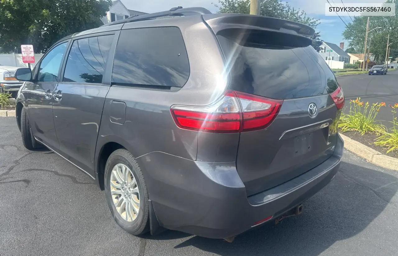 2015 Toyota Sienna Xle VIN: 5TDYK3DC5FS567460 Lot: 63311295