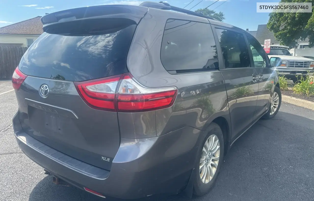 2015 Toyota Sienna Xle VIN: 5TDYK3DC5FS567460 Lot: 63311295