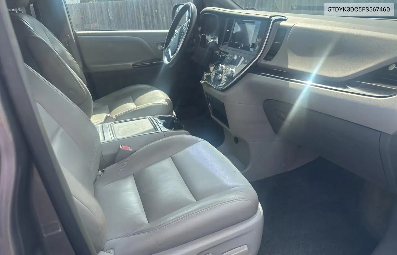 2015 Toyota Sienna Xle VIN: 5TDYK3DC5FS567460 Lot: 63311295