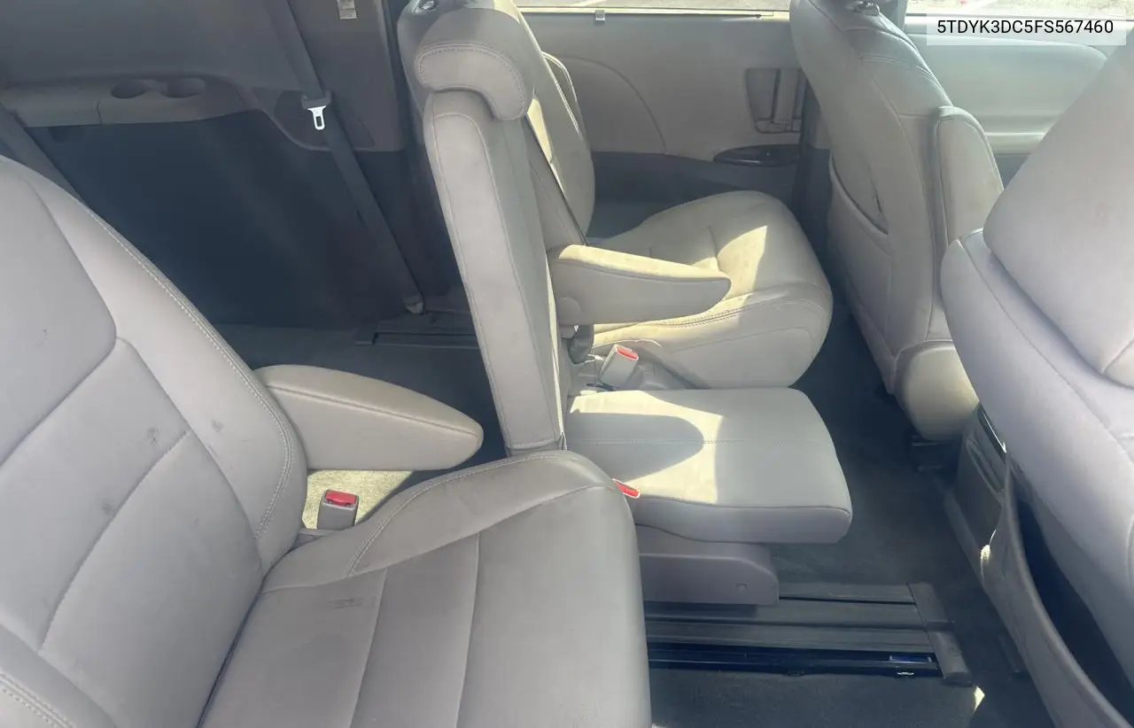 2015 Toyota Sienna Xle VIN: 5TDYK3DC5FS567460 Lot: 63311295