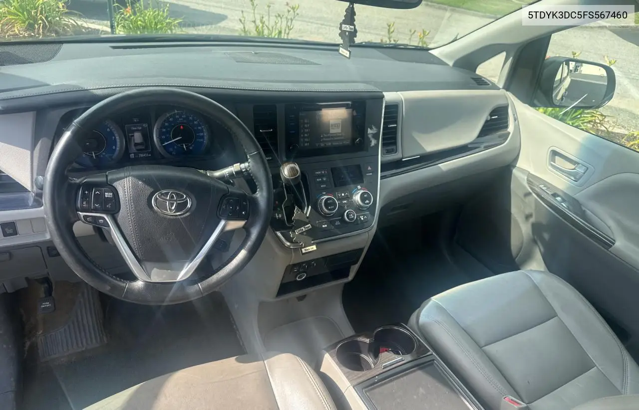 2015 Toyota Sienna Xle VIN: 5TDYK3DC5FS567460 Lot: 63311295