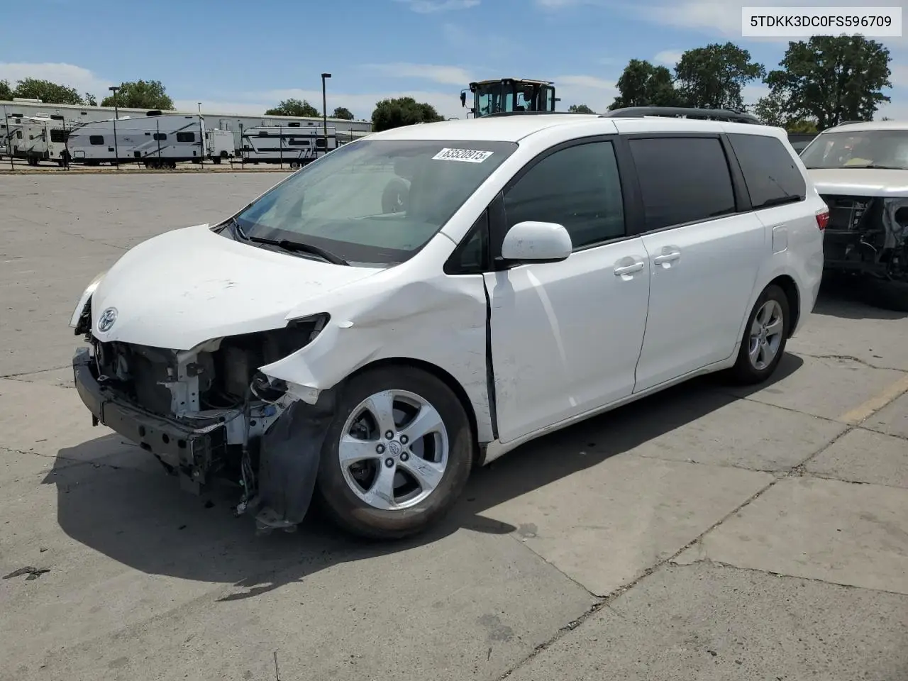 2015 Toyota Sienna Le VIN: 5TDKK3DC0FS596709 Lot: 63520915