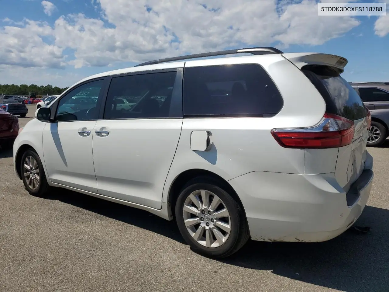 2015 Toyota Sienna Xle VIN: 5TDDK3DCXFS118788 Lot: 63985925