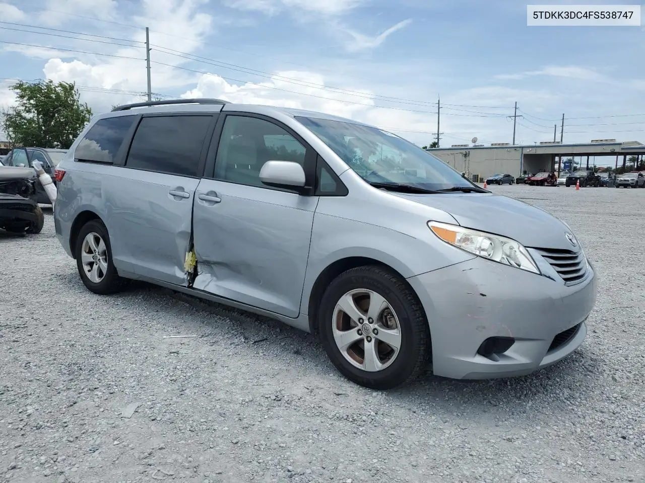 2015 Toyota Sienna Le VIN: 5TDKK3DC4FS538747 Lot: 64801115