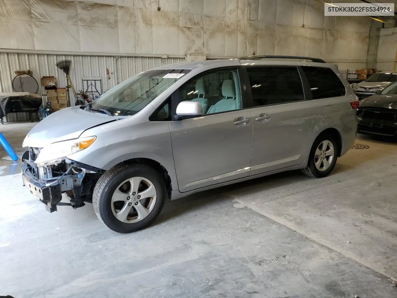 2015 Toyota Sienna Le VIN: 5TDKK3DC2FS534924 Lot: 65187265