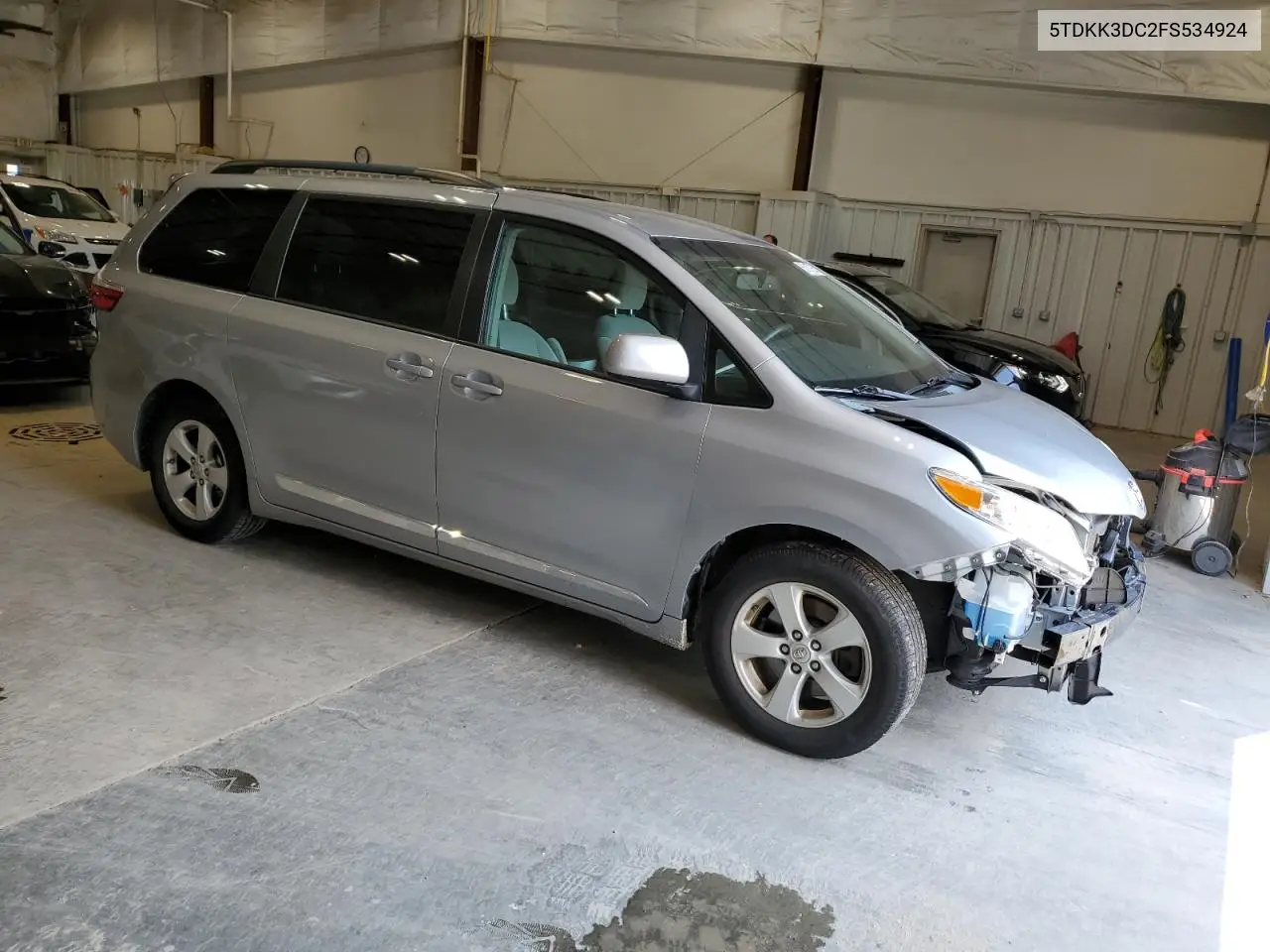 2015 Toyota Sienna Le VIN: 5TDKK3DC2FS534924 Lot: 65187265