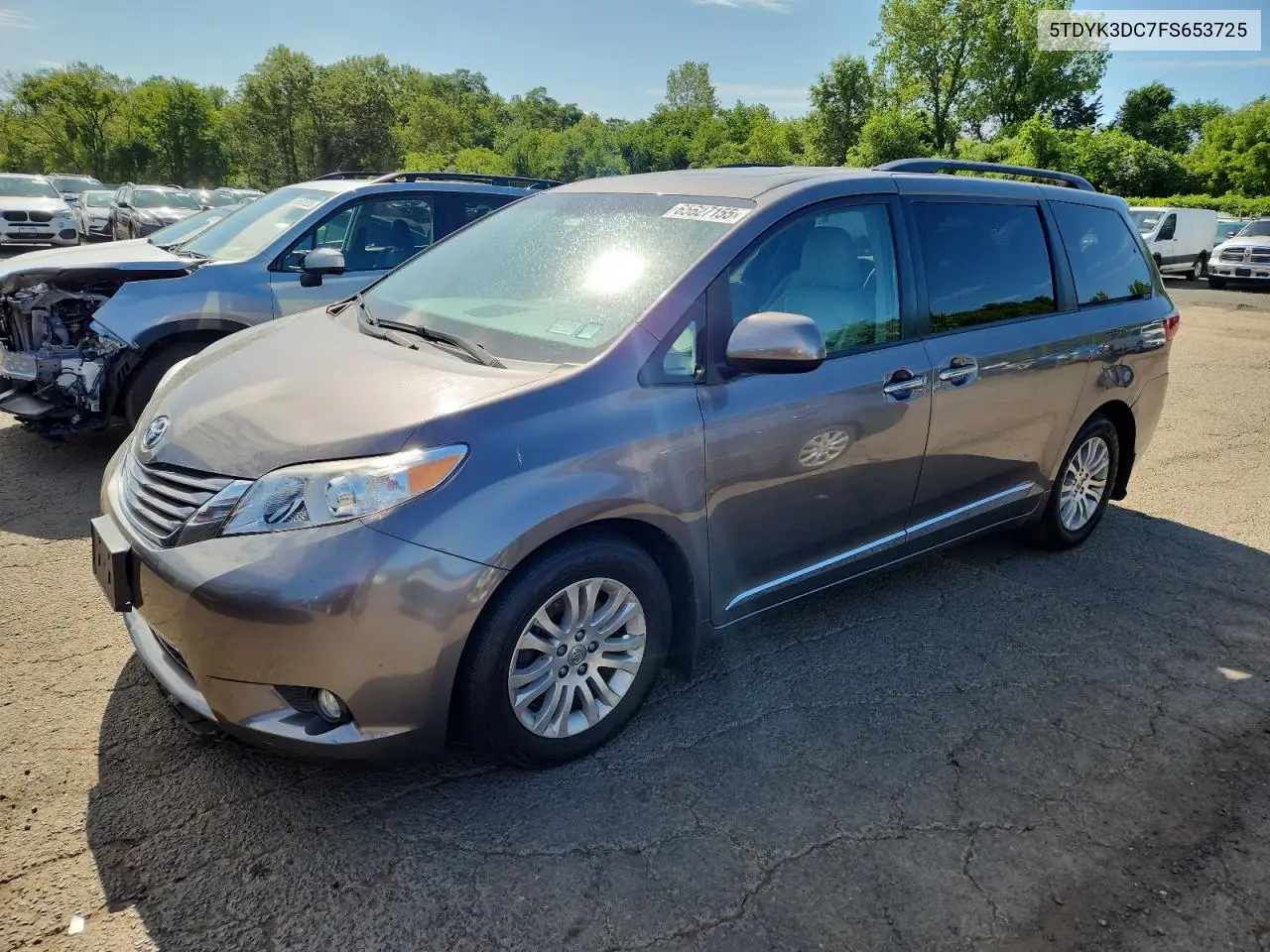 2015 Toyota Sienna Xle VIN: 5TDYK3DC7FS653725 Lot: 65627155