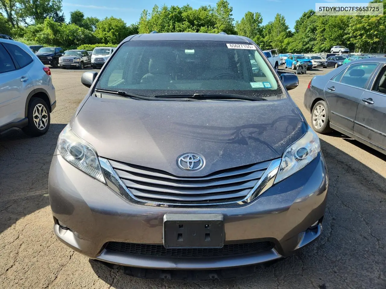 2015 Toyota Sienna Xle VIN: 5TDYK3DC7FS653725 Lot: 65627155