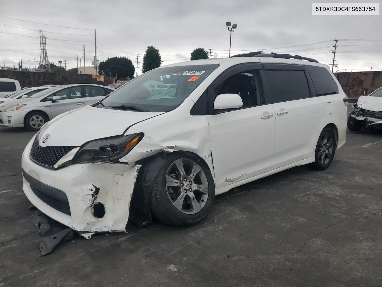 2015 Toyota Sienna Sport VIN: 5TDXK3DC4FS663754 Lot: 65745835