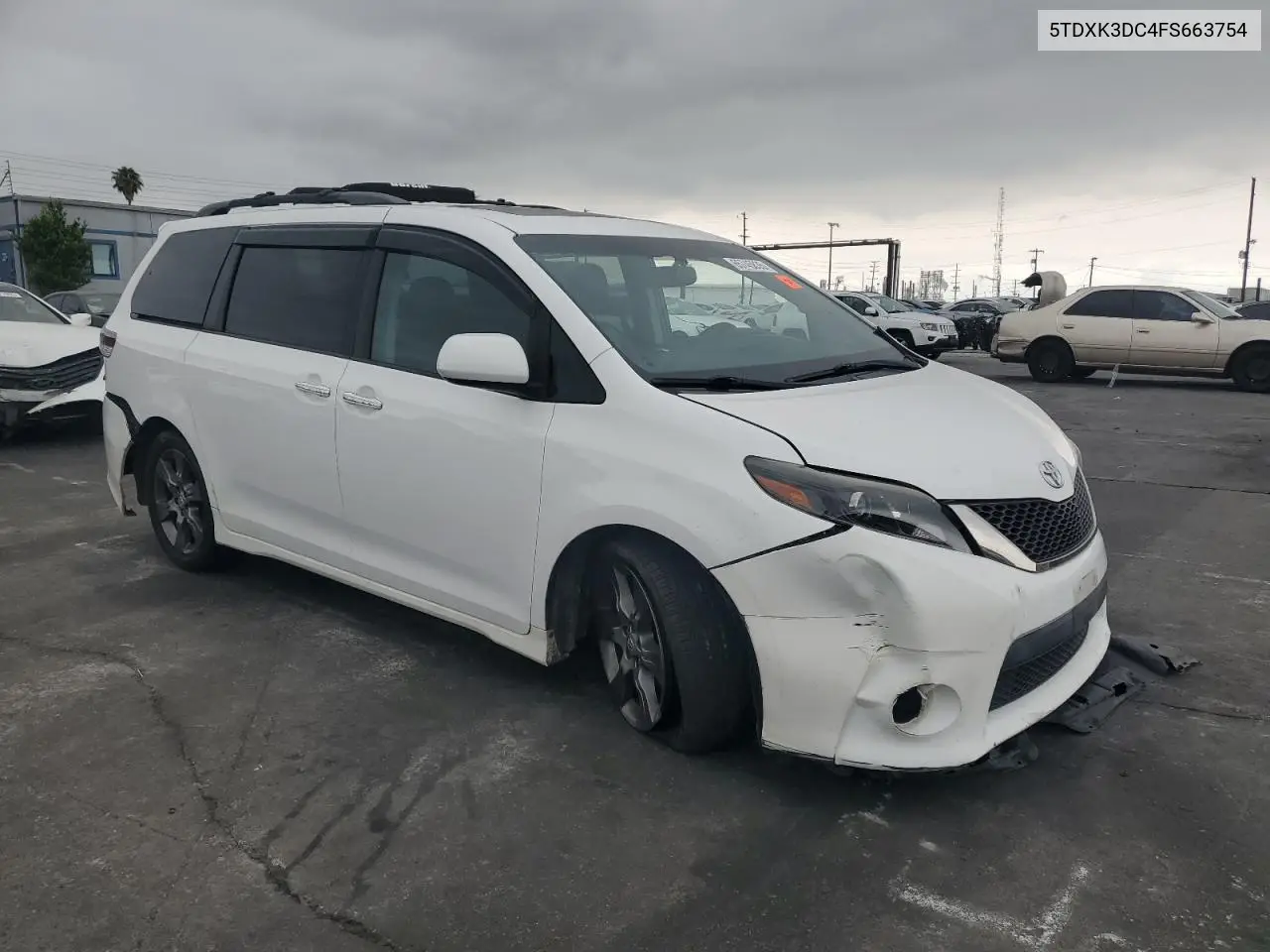 2015 Toyota Sienna Sport VIN: 5TDXK3DC4FS663754 Lot: 65745835