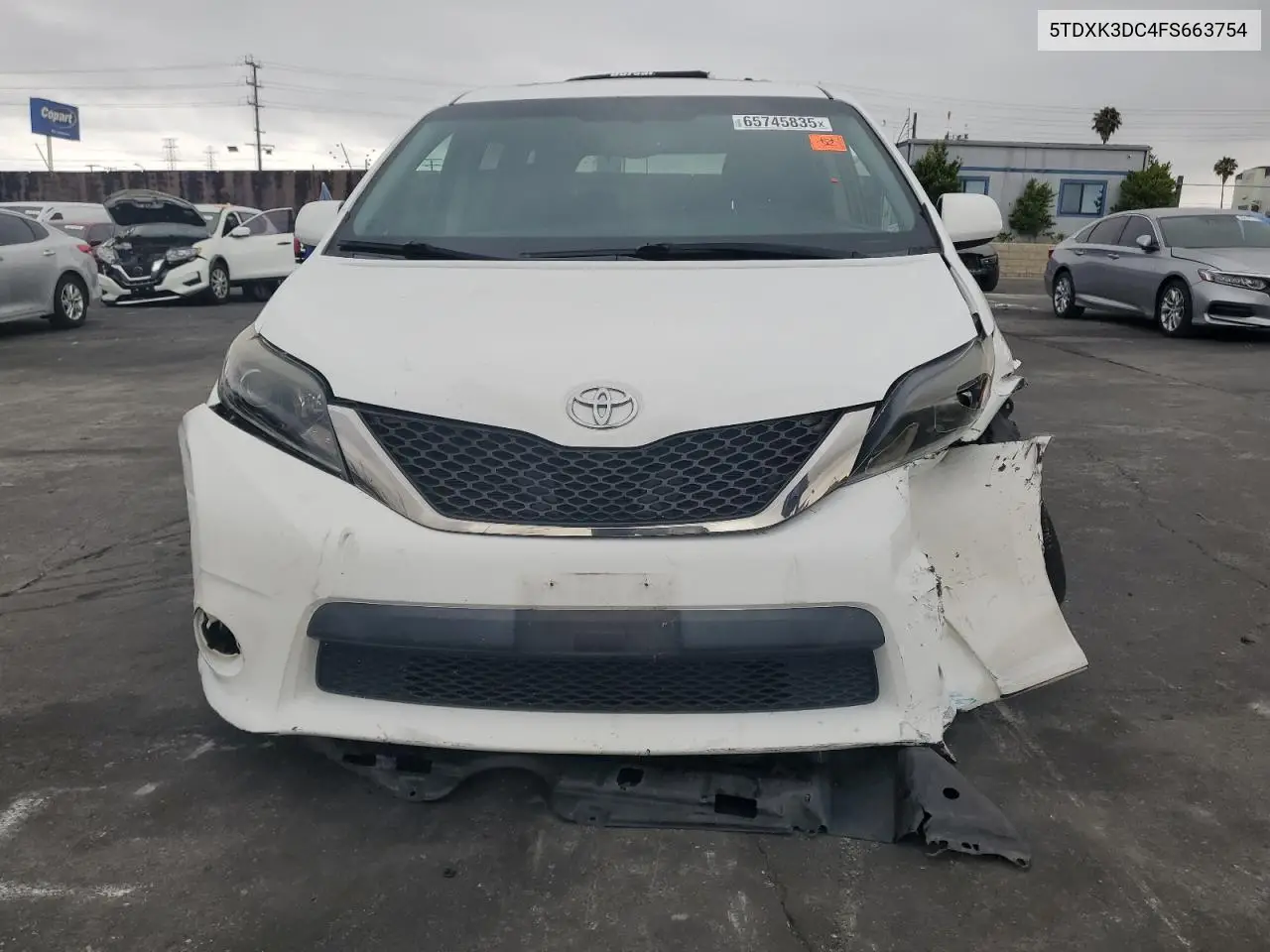 2015 Toyota Sienna Sport VIN: 5TDXK3DC4FS663754 Lot: 65745835