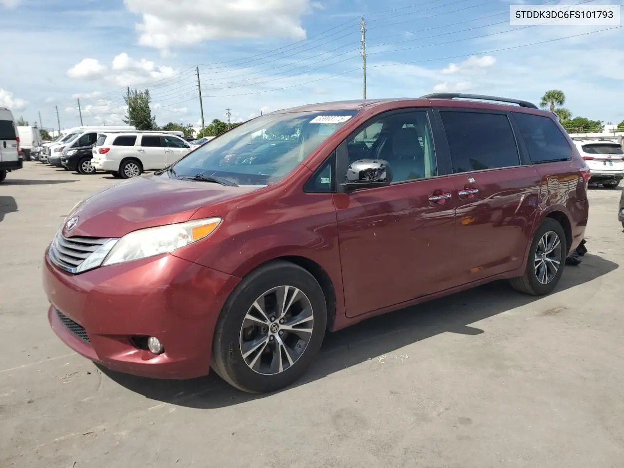 2015 Toyota Sienna Xle VIN: 5TDDK3DC6FS101793 Lot: 65903775
