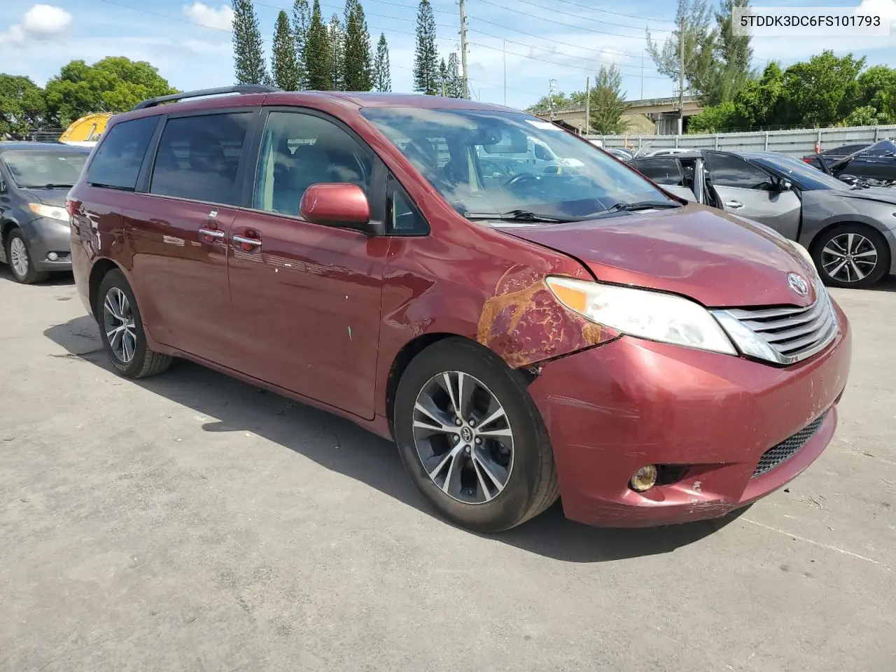 2015 Toyota Sienna Xle VIN: 5TDDK3DC6FS101793 Lot: 65903775