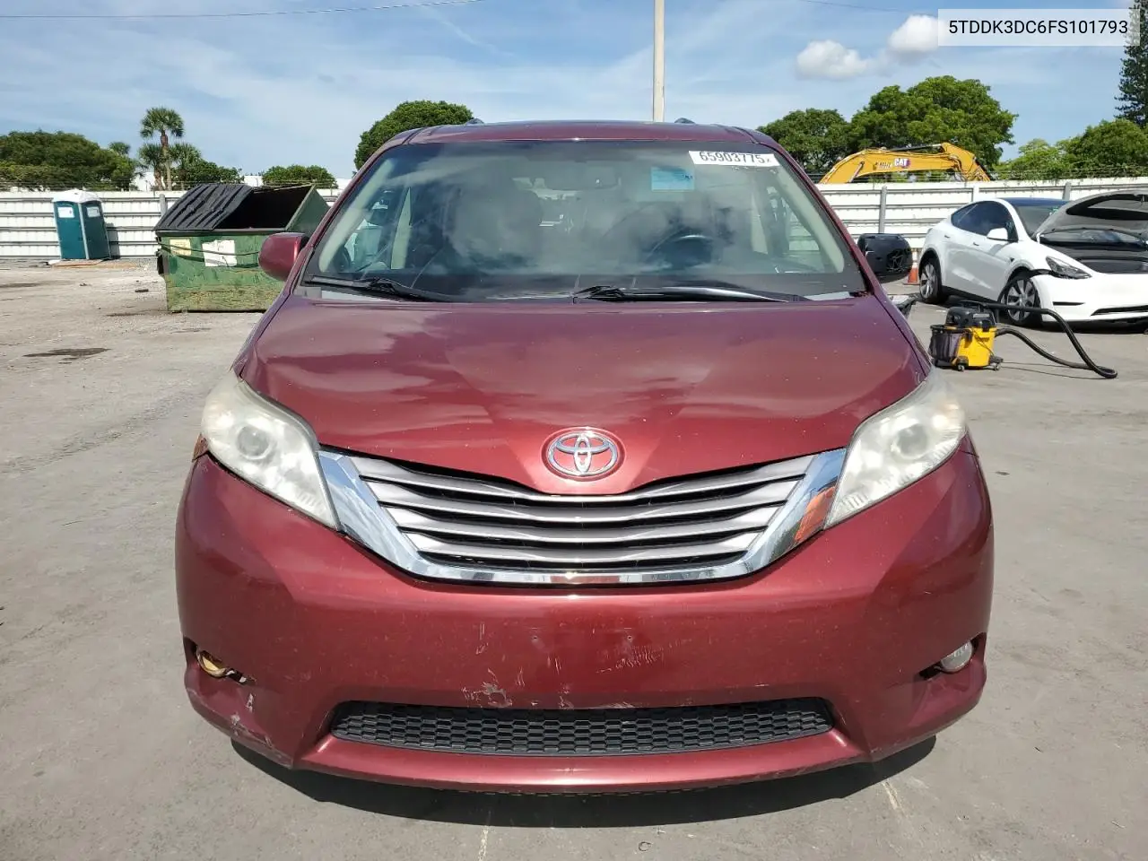 2015 Toyota Sienna Xle VIN: 5TDDK3DC6FS101793 Lot: 65903775
