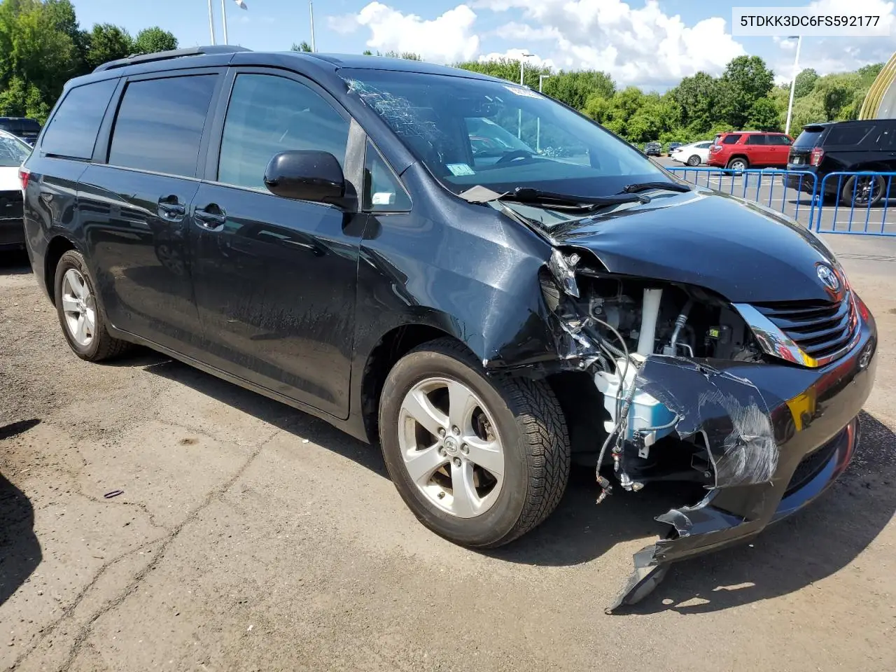 2015 Toyota Sienna Le VIN: 5TDKK3DC6FS592177 Lot: 65918235