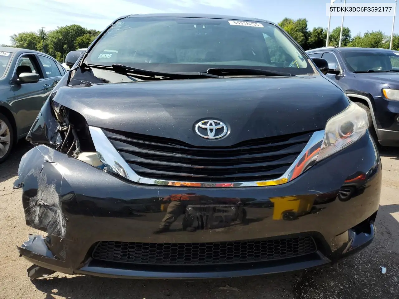 2015 Toyota Sienna Le VIN: 5TDKK3DC6FS592177 Lot: 65918235