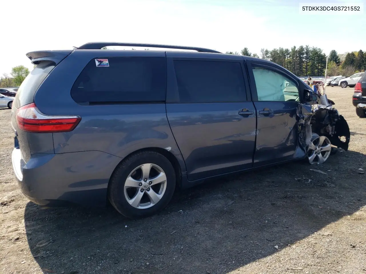 2016 Toyota Sienna Le VIN: 5TDKK3DC4GS721552 Lot: 54217865