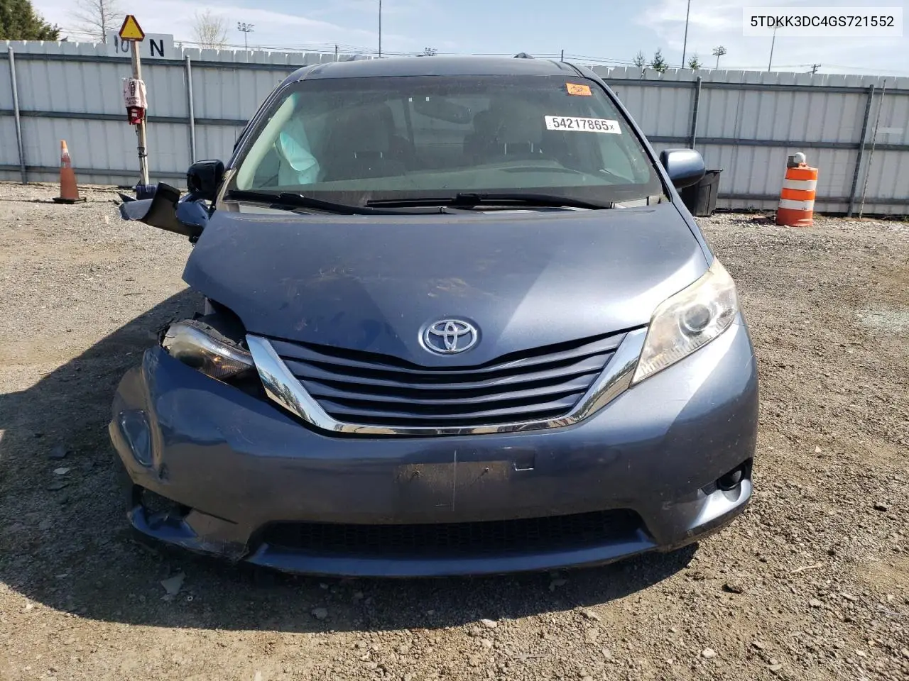 2016 Toyota Sienna Le VIN: 5TDKK3DC4GS721552 Lot: 54217865
