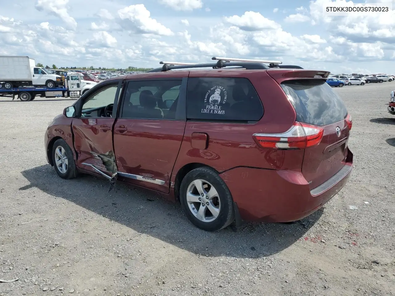 2016 Toyota Sienna Le VIN: 5TDKK3DC0GS730023 Lot: 54309485