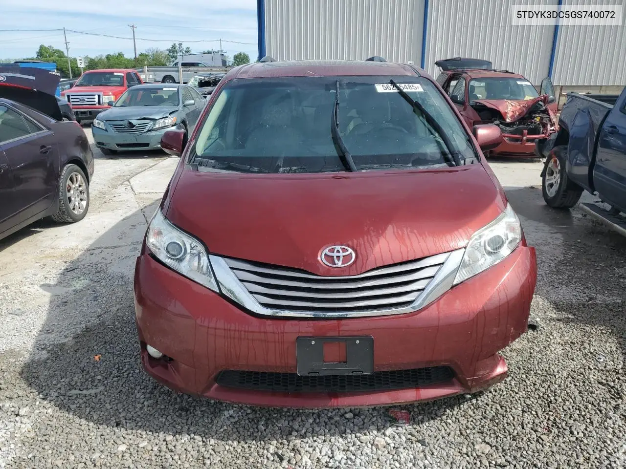 2016 Toyota Sienna Xle VIN: 5TDYK3DC5GS740072 Lot: 56295485