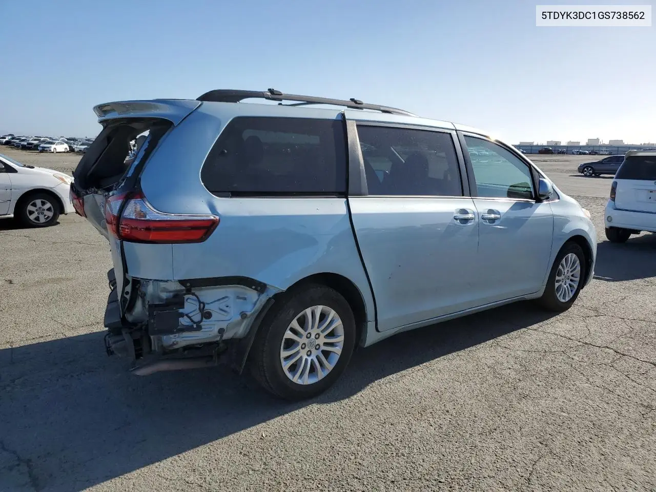 2016 Toyota Sienna Xle VIN: 5TDYK3DC1GS738562 Lot: 56996245